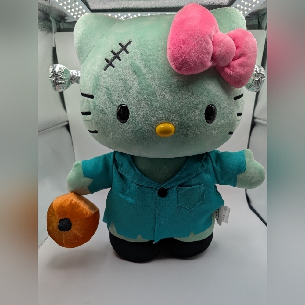 Hello Kitty Frankenstein Door Greeter Plush 18" Green - Picture 1 of 8